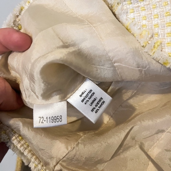 Ann Taylor Yellow Tweed Buttoned Blazer Jacket - Women’s 6 Petite - Picture 5 of 6